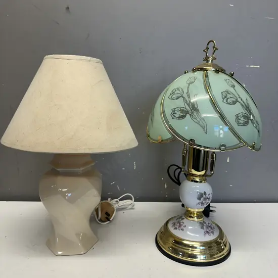 Pair Of Vintage Bedside Table Lamps