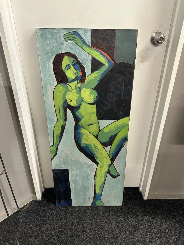 Female Nude Oil Painting On Canvas, Signed. 120 x 50cm. Image 1++