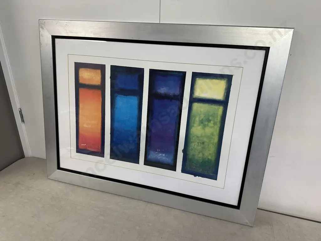 Silver Framed Art Print Titled 'Four Meditations' By Ian Scott Massie H79 W104cm Image 1++