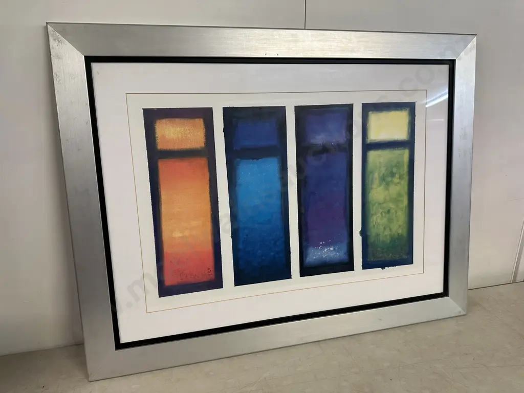 Silver Framed Art Print Titled 'Four Meditations' By Ian Scott Massie H79 W104cm Image 1++