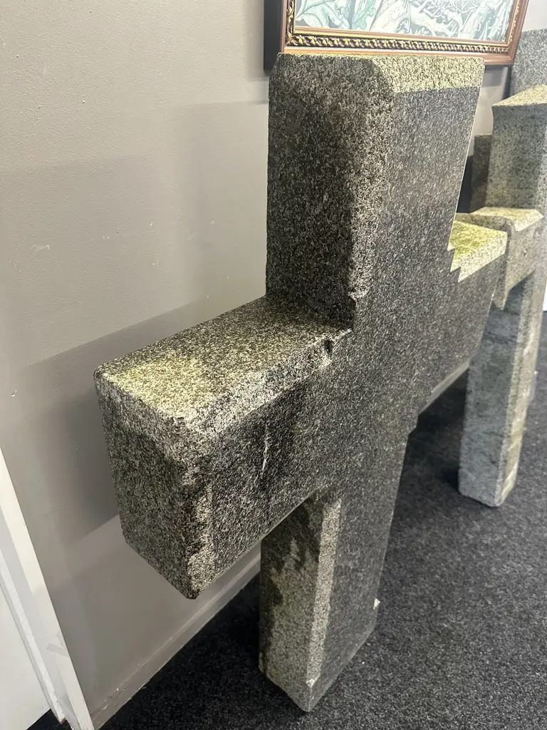 French Vineyard Field Cross - Solid Granite. Circa 20th Century. H126 W83 D15cm. Image 1++