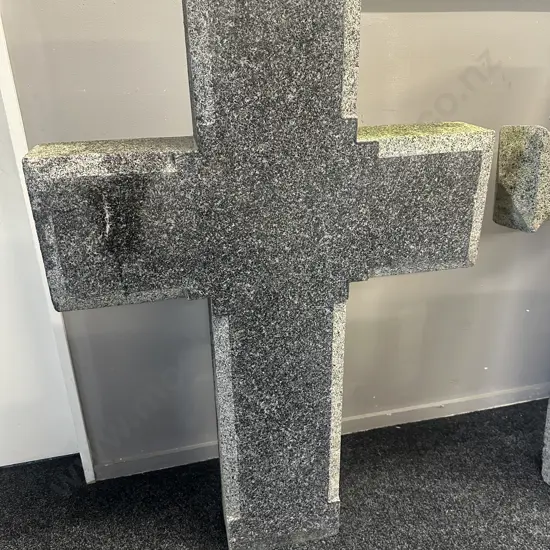 French Vineyard Field Cross - Solid Granite. Circa 20th Century. H126 W83 D15cm.