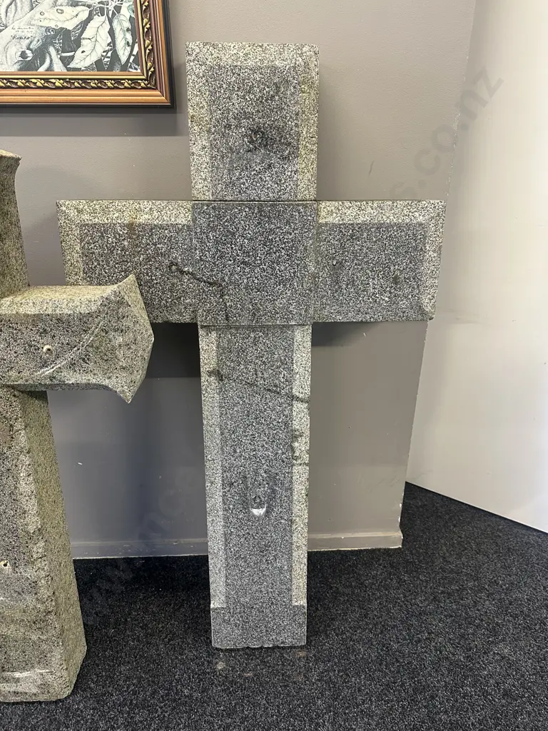 Solid Granite French Vineyard Field Cross. Circa 20th Century. H136 W75 D14cm. Image 1++