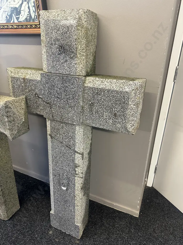 Solid Granite French Vineyard Field Cross. Circa 20th Century. H136 W75 D14cm. Image 1++