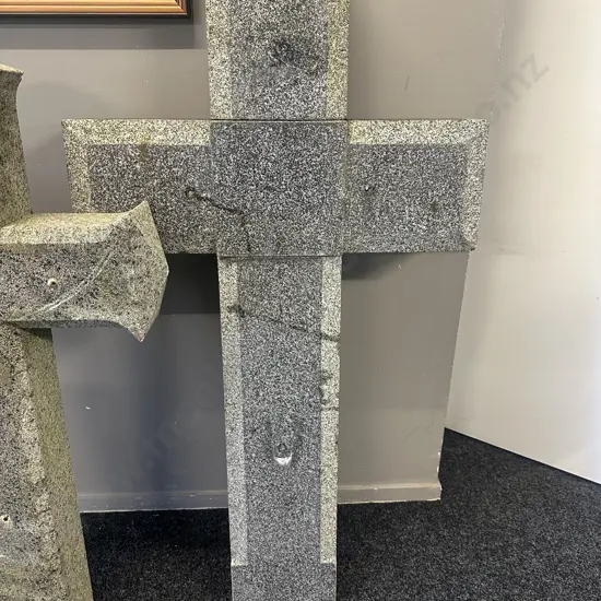 Solid Granite French Vineyard Field Cross. Circa 20th Century. H136 W75 D14cm.