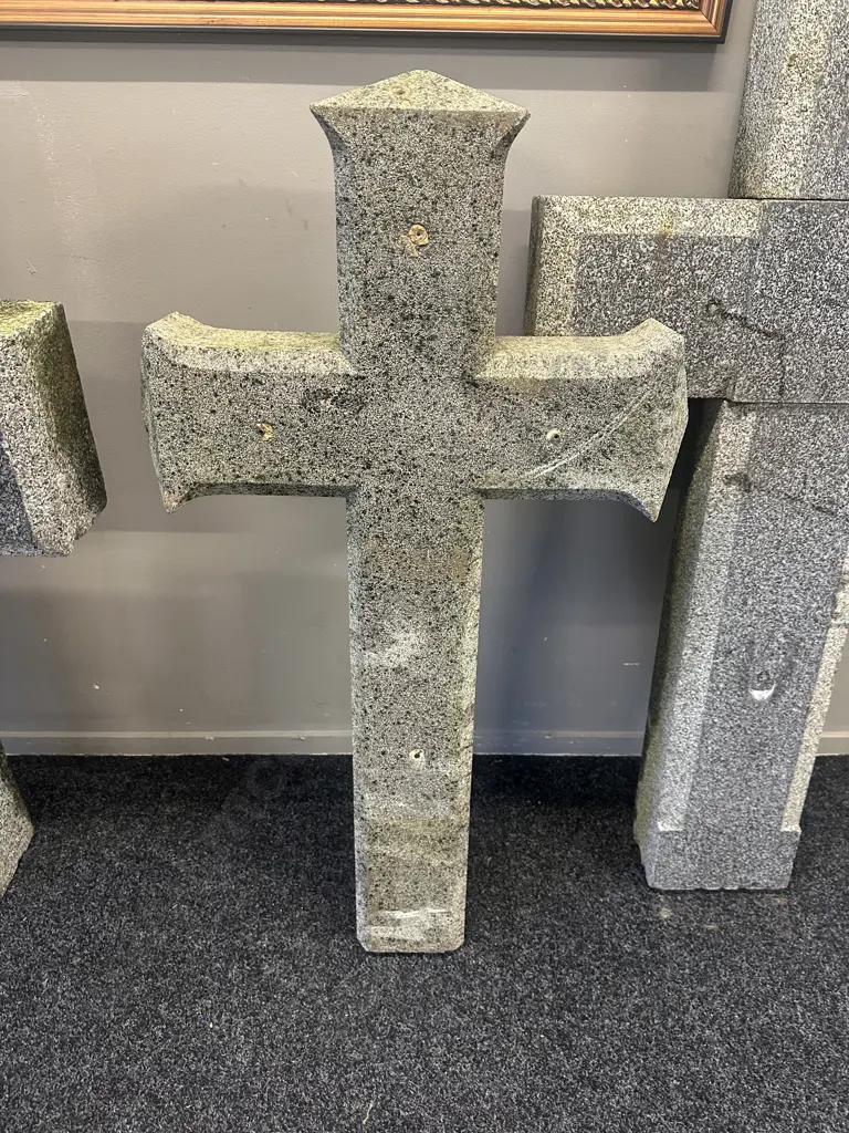 Solid Granite French Vineyard Crucifix. Circa 20th Century. H122 W67 D15cm. Image 1++
