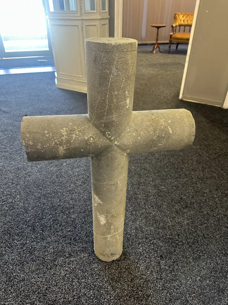 Vintage Granite French Vineyard Cross. Circa 20th Century. H85 W50 D10cm. Image 1++