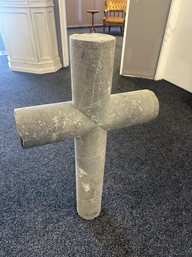 Vintage Granite French Vineyard Cross. Circa 20th Century. H85 W50 D10cm. Image 1++