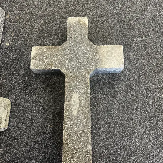 Solid Granite French Vineyard Cross. Circa 20th Century. H83 W49 D11cm.