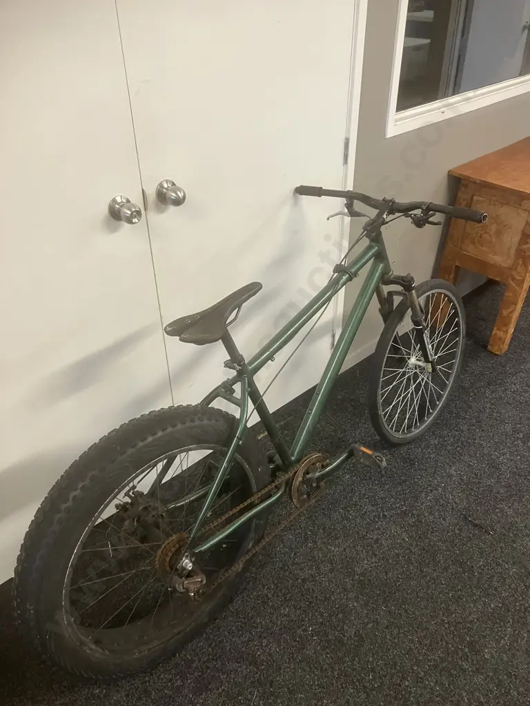 Green Bike With Large Rear Tyre Image 1++