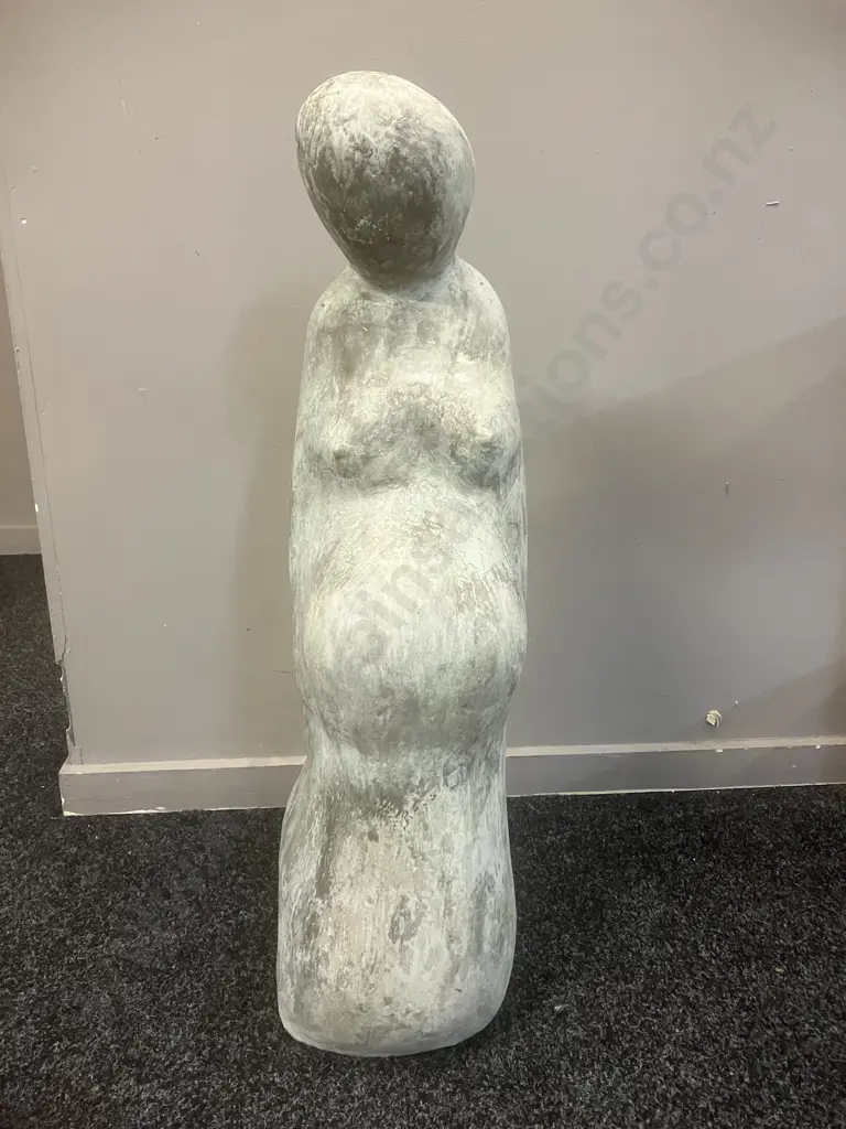 Modernist Pregnant Lady Fibrous Cement Garden Statue. H76cm Image 1++