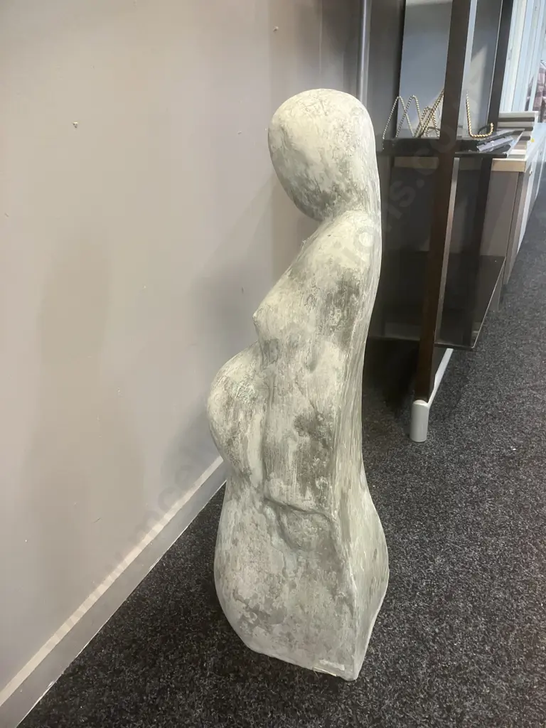 Modernist Pregnant Lady Fibrous Cement Garden Statue. H76cm Image 1++