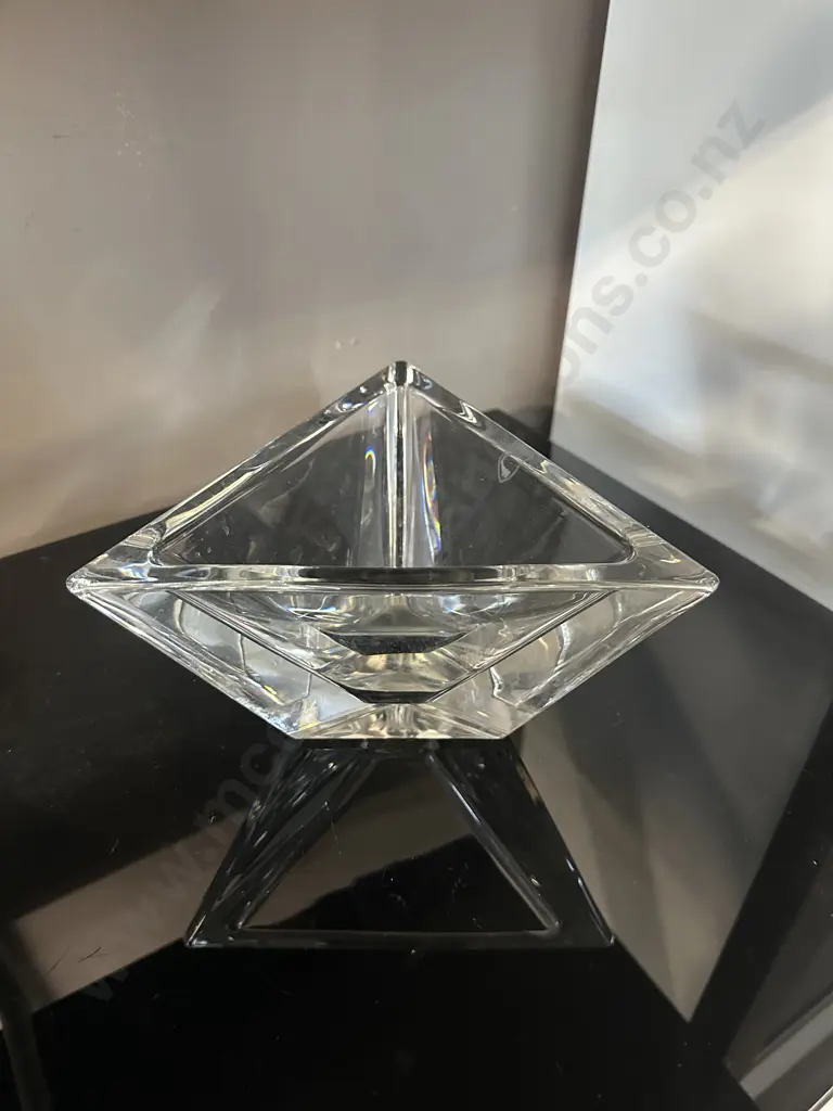 Authentic Swedish Orrefors Crystal Triangle Bowl  Image 1++