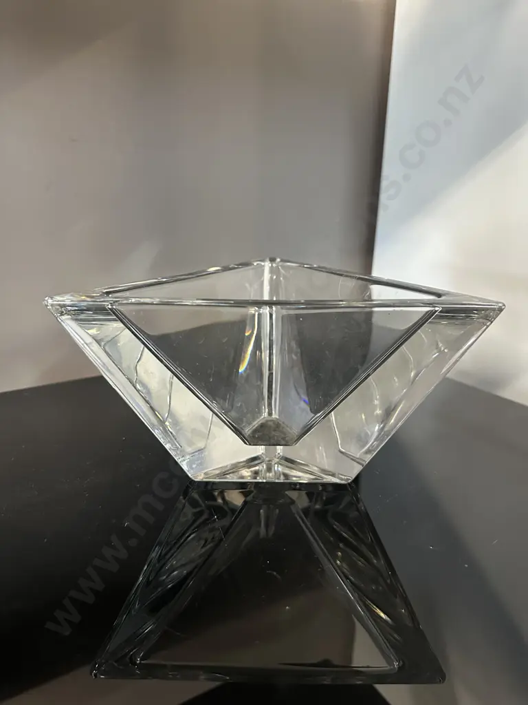 Authentic Swedish Orrefors Crystal Triangle Bowl  Image 1++