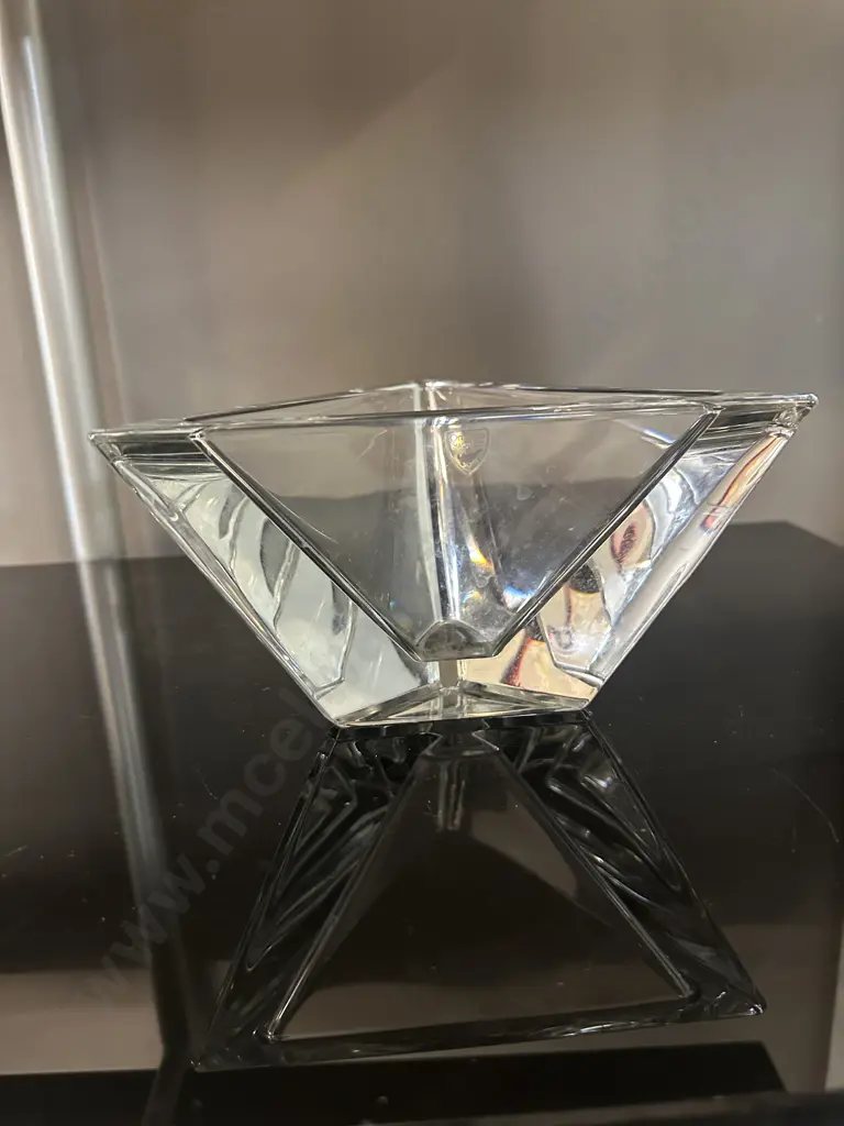 Authentic Swedish Orrefors Crystal Triangle Bowl  Image 1++