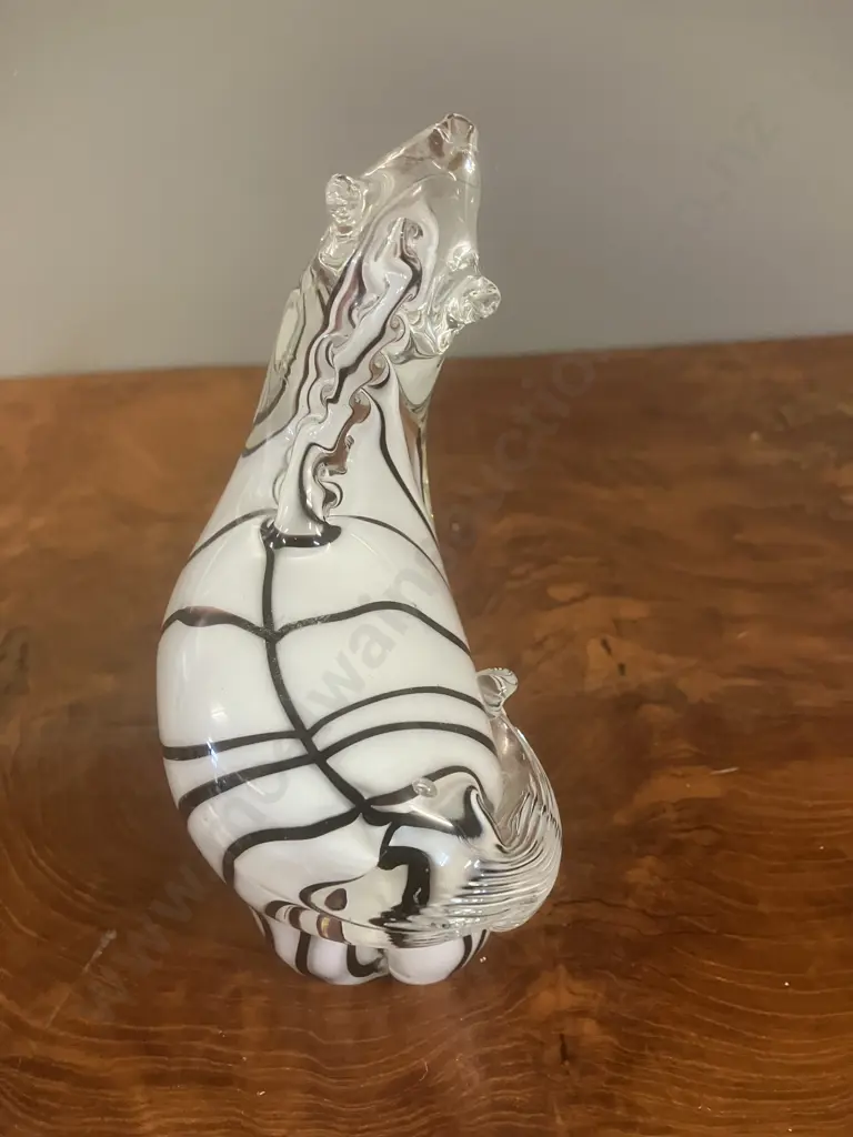 Vintage Hand Blown Art Glass Zebra Figurine. H16cm Image 1++