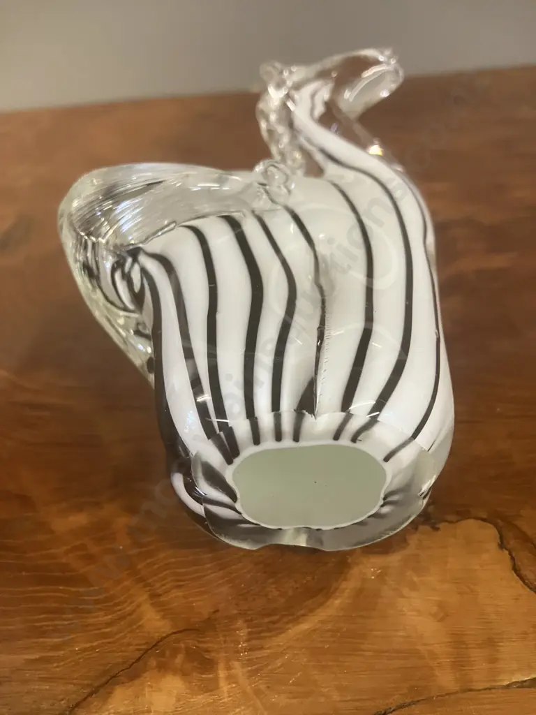 Vintage Hand Blown Art Glass Zebra Figurine. H16cm Image 1++