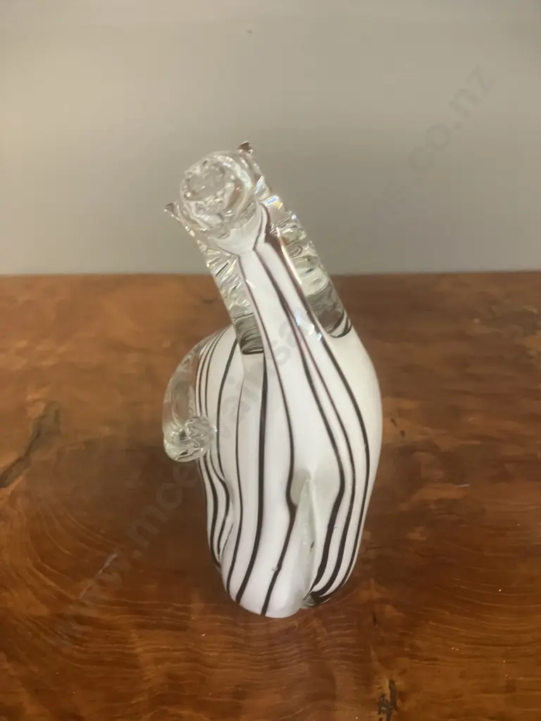 Vintage Hand Blown Art Glass Zebra Figurine. H16cm Image 1++