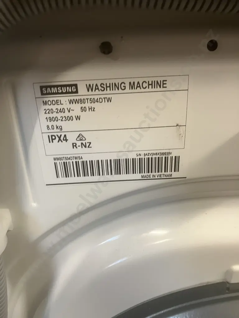 Samsung 8kg Front Load Washing Machine. Model WW80T504DTW Image 1++