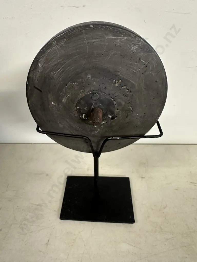 Decorative Wooden Spinning Top Ornament On Stand H24cm. Image 1++