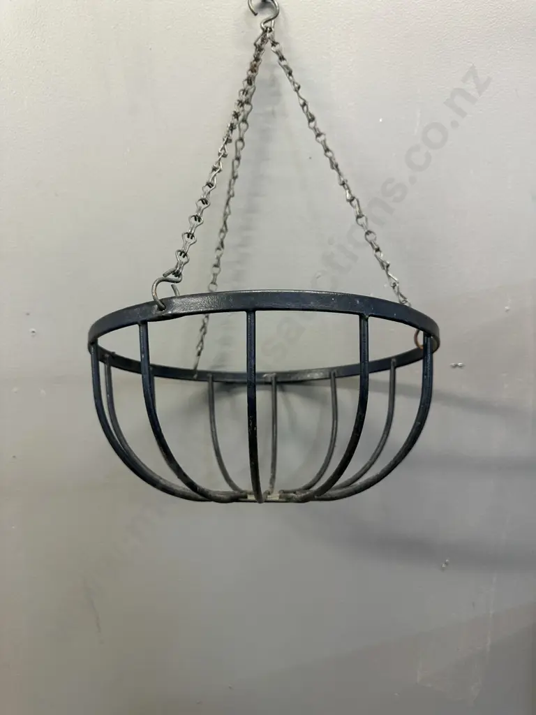 Black Wrought Hanging Basket H55cm. Image 1++