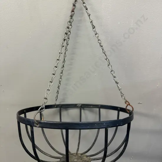 Black Wrought Hanging Basket H55cm.