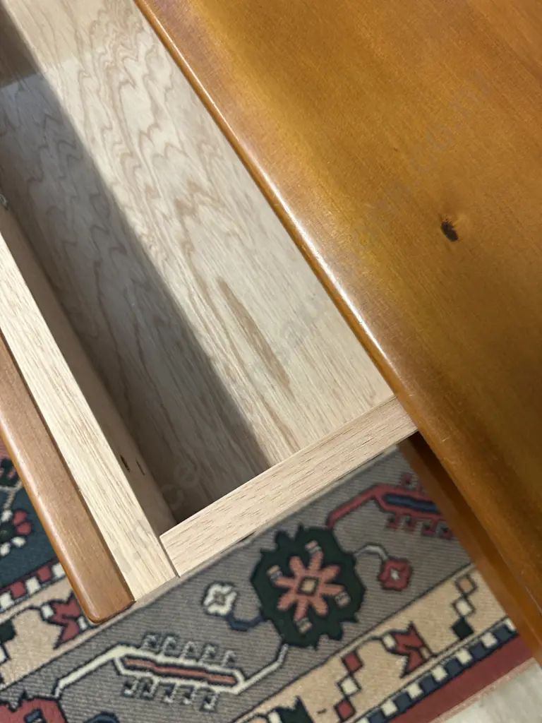 Rimu Rectangular Coffee Table Single Drawer With Shelf H45 W138 D67cm. Image 1++