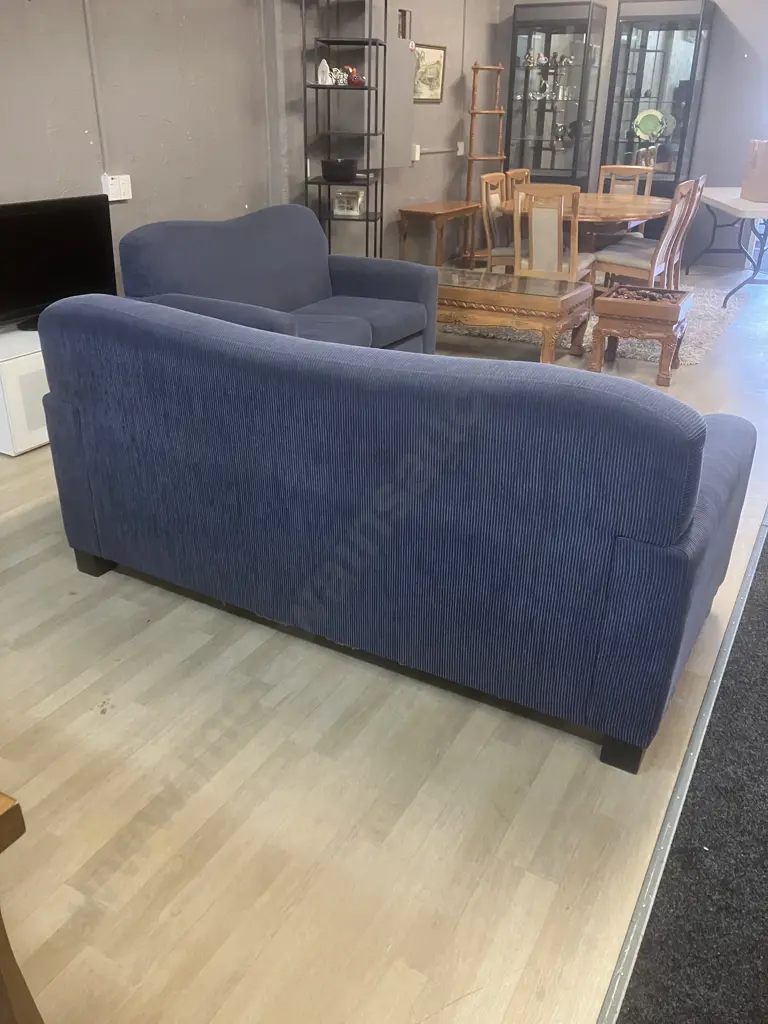 Mobilier Ikon 2 + 2.5 Seater Lounge Suite in Cara Denim Fabric Image 1++