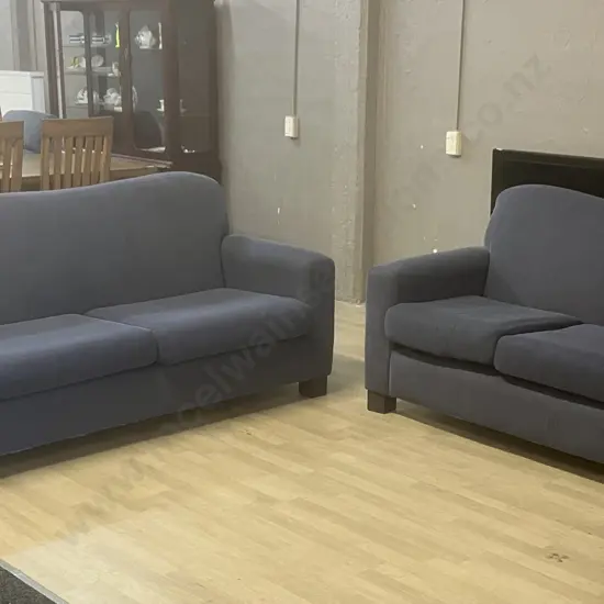Mobilier Ikon 2 + 2.5 Seater Lounge Suite in Cara Denim Fabric