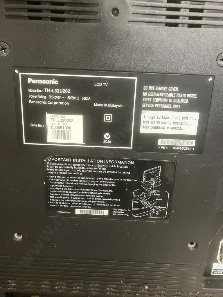 Panasonic Viera 32" LCD TV With Remote Control TH-L32U20Z Image 1++