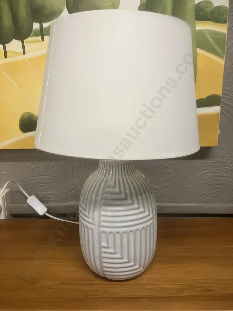 Anko Ella White Table Lamp. H44cm Image 1++