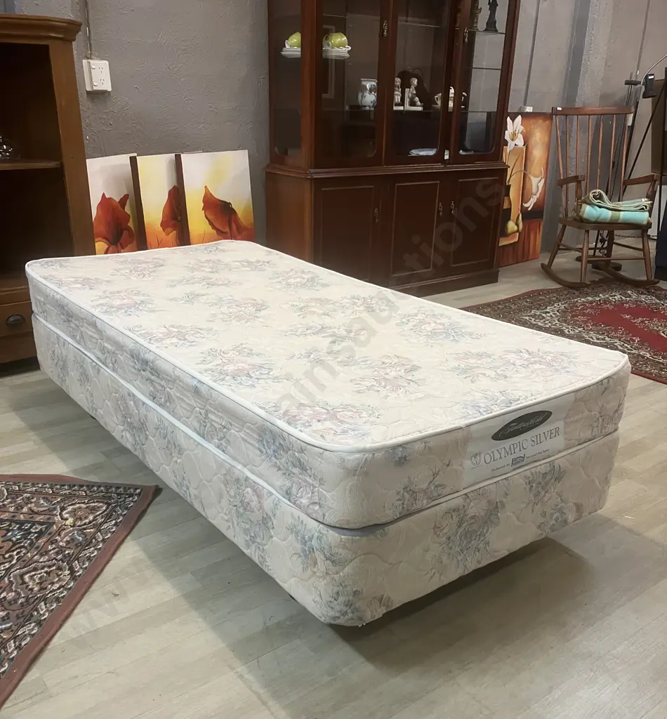 Tattersfield Olympic Silver Single Size Mattress & Base Image 1++