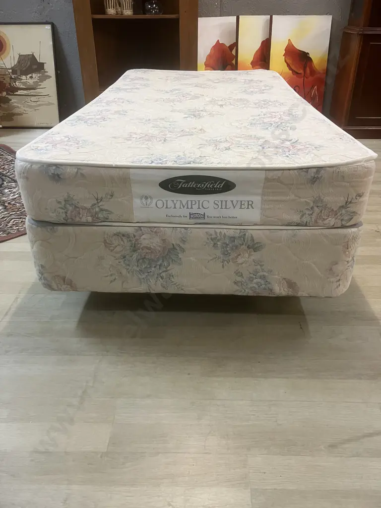 Tattersfield Olympic Silver Single Size Mattress & Base Image 1++
