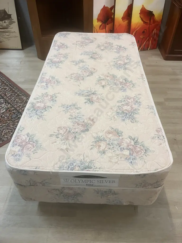 Tattersfield Olympic Silver Single Size Mattress & Base Image 1++