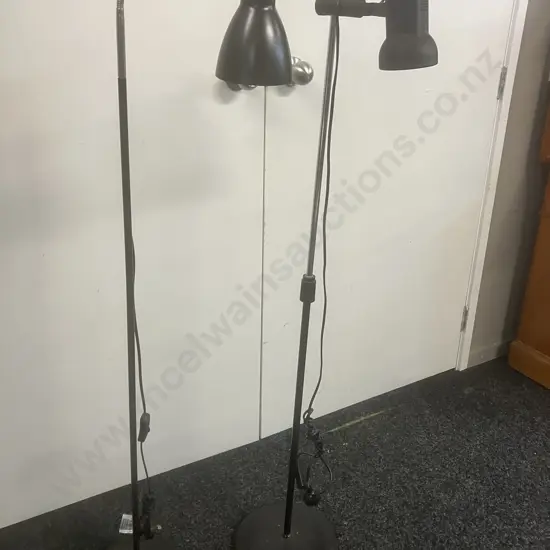 Pair of Black Pedestal Lamps