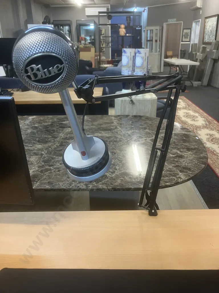 Blue Nessie Adaptive USB Microphone With Clamp Mount on Cantilever Stand Image 1++