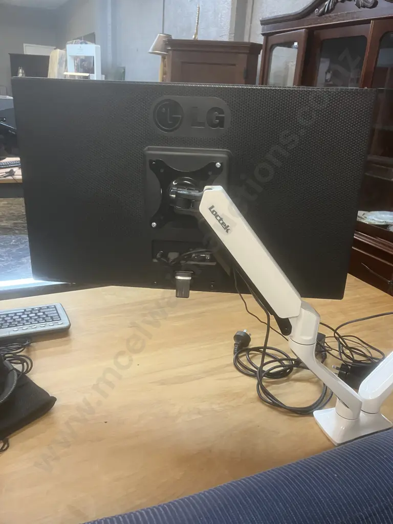Samsung S24F350F 24" PLS Full HD Monitor & LG Monitor With Loctek Dual Gas Spring Monitor Mount Image 1++