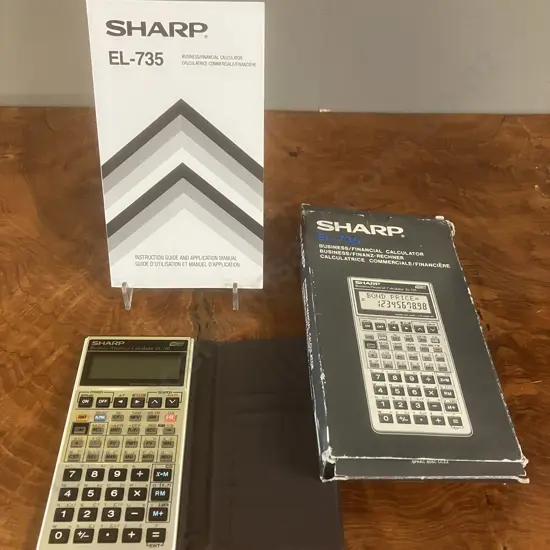 Retro SHARP EL-735 Business / Financial Calculator | 10 Digit With Manual & Original Box - Made In Japan