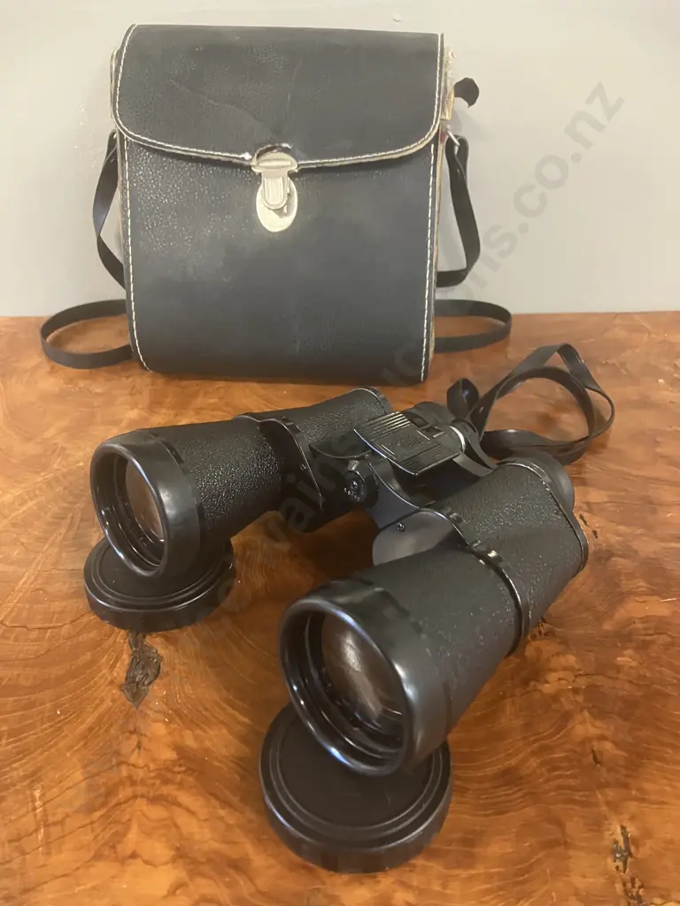Vintage Ross Binoculars (Japan B133 Optics) 10x50 Wide Angle (122m at 1000m) Quick Focus, With Case Image 1++