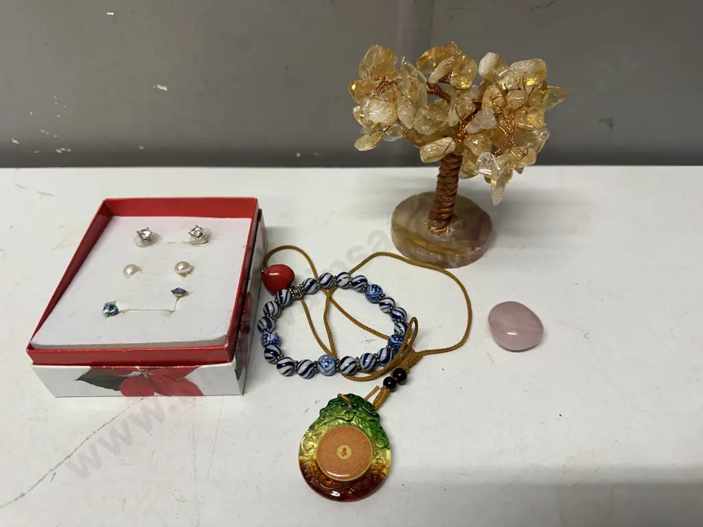 Selection Of Earings, Jewellery & Gem Tree Image 1++