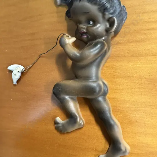 Vintage Australian Brownie Downing Wall Plaque Indigenous Child Signed H19cm.