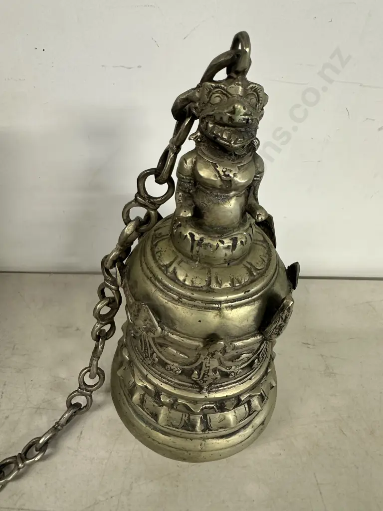Vintage Ritual Bell With Hanging Chain H30cm. Image 1++