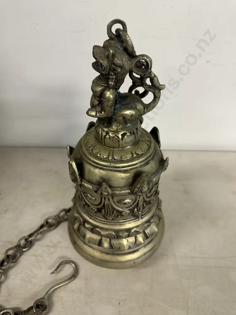 Vintage Ritual Bell With Hanging Chain H30cm. Image 1++