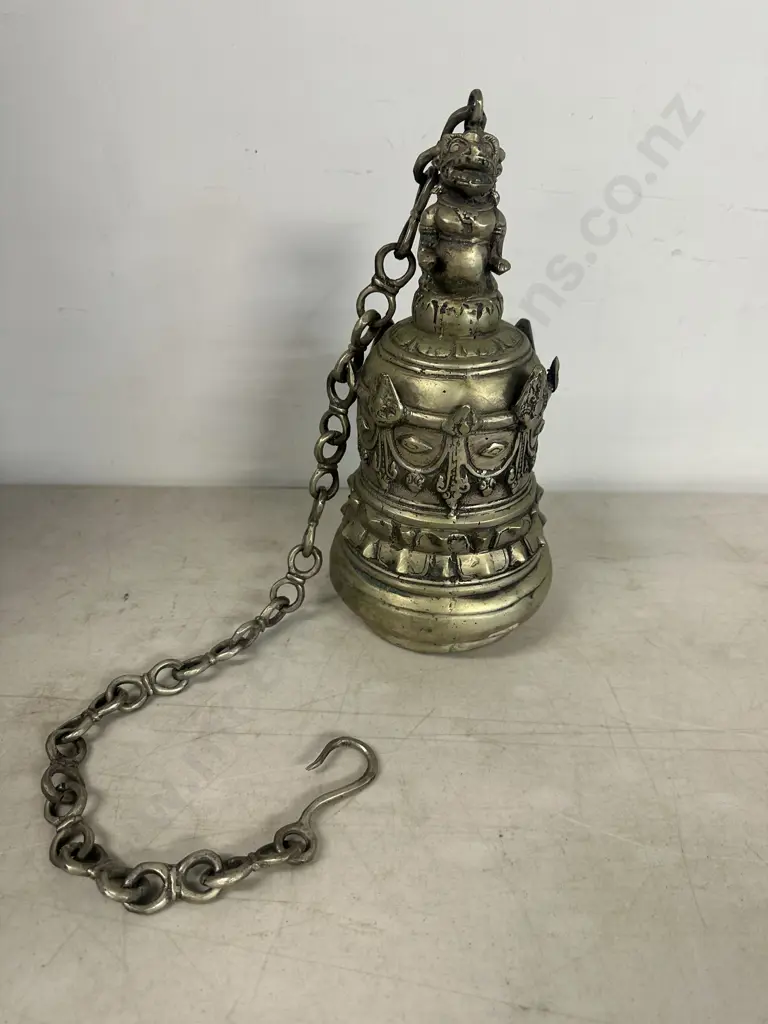 Vintage Ritual Bell With Hanging Chain H30cm. Image 1++