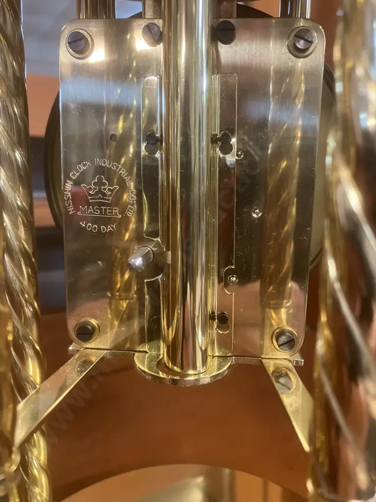 Nisshin Master Japan 400 Day Anniversary Glass Dome Mantle Clock with Key. H36cm (AF) Image 1++