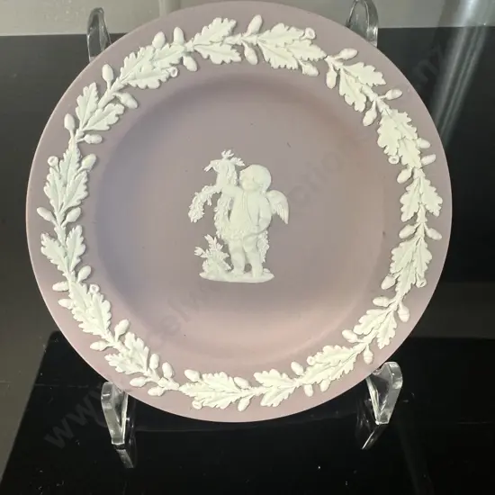 Rare Vintage Wedgwood Jasperware Lilac Dish Cherub Detail Diam11cm.