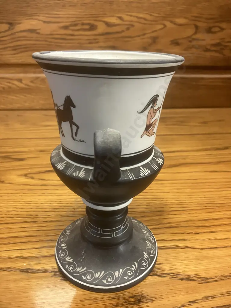 Greek Amphora Vase Reproduction Made In Italy Indented To Base. 20 x 15cm Image 1++