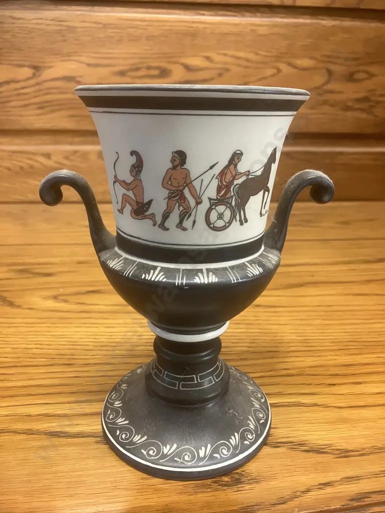 Greek Amphora Vase Reproduction Made In Italy Indented To Base. 20 x 15cm Image 1++