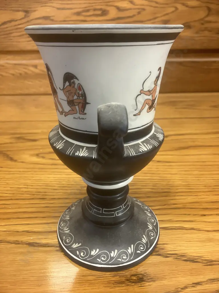 Greek Amphora Vase Reproduction Made In Italy Indented To Base. 20 x 15cm Image 1++