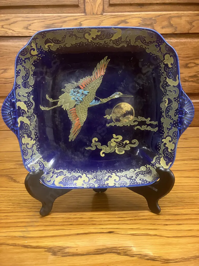 Antique 1920's Golden Moon H.H.&G Ltd (Hales Hancock & Godwin) England 27cm Double Handled Plate Image 1++
